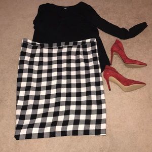 Gingham midi skirt